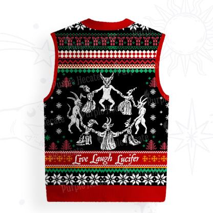 Purplehecate Live Laugh Lucifer Ugly Sweater Vest