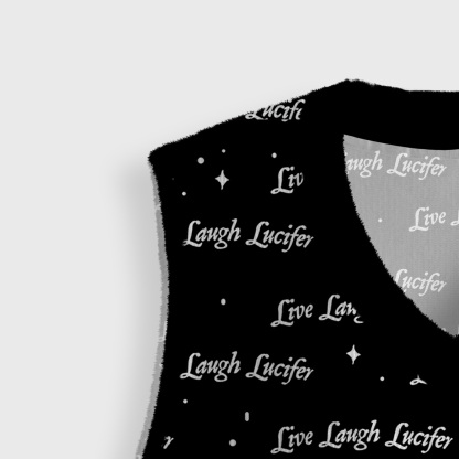 Purplehecate Live Laugh Lucifer Ugly Sweater Vest