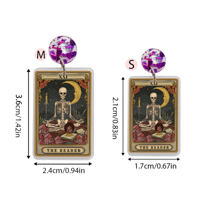 Purplehecate The Reader Tarot Acrylic Earrings