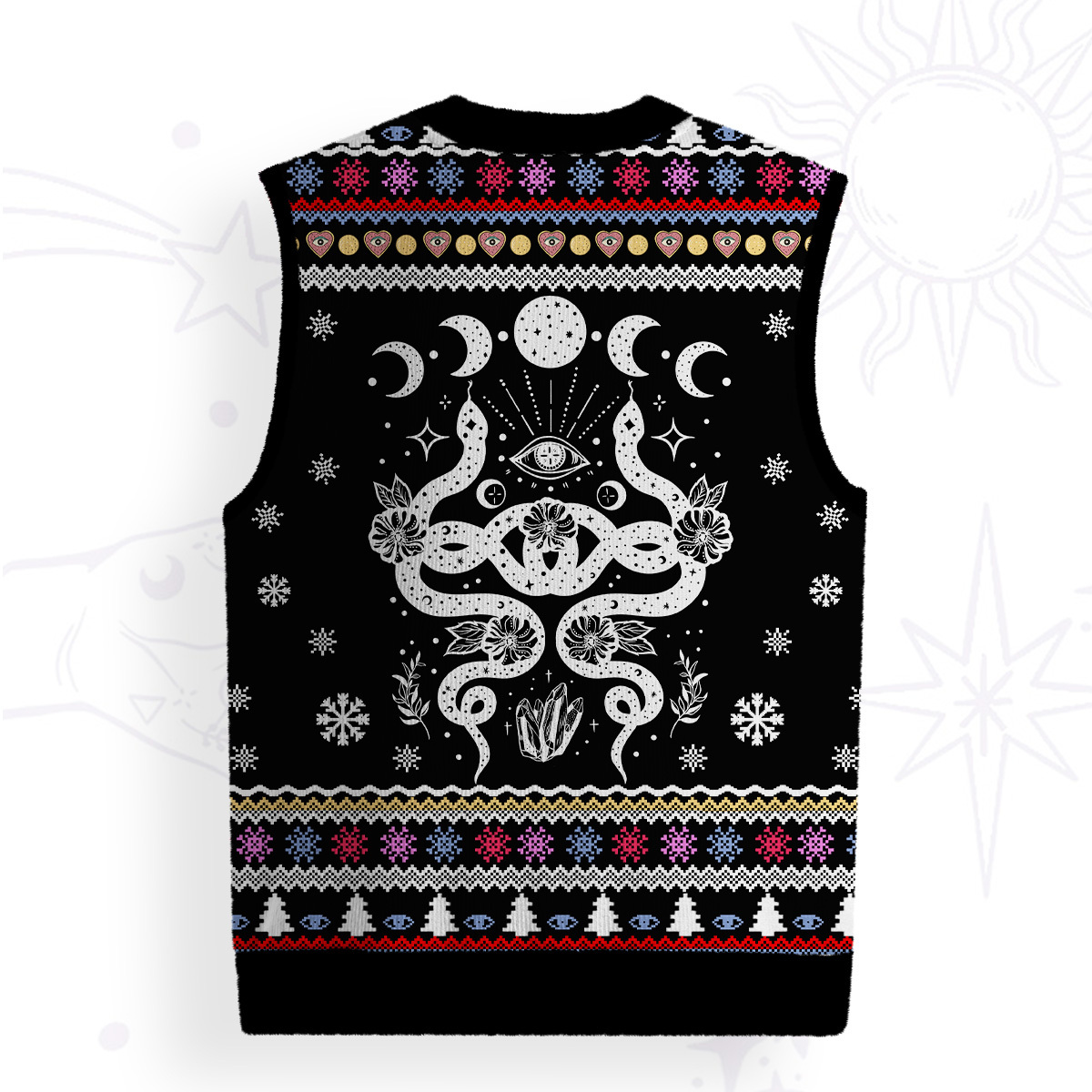 Purplehecate Lunar Serpent Alchemy Ugly Sweater Vest