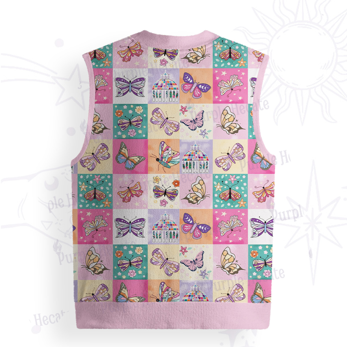 Purplehecate Dreamy Butterfly Garden Ugly Sweater Vest
