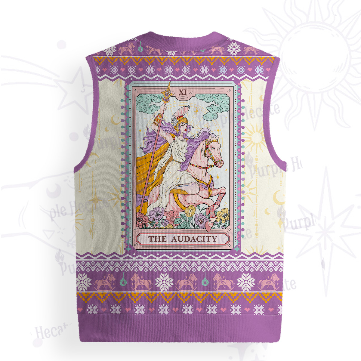 Purplehecate The Audacity Tarot Card Ugly Sweater Vest