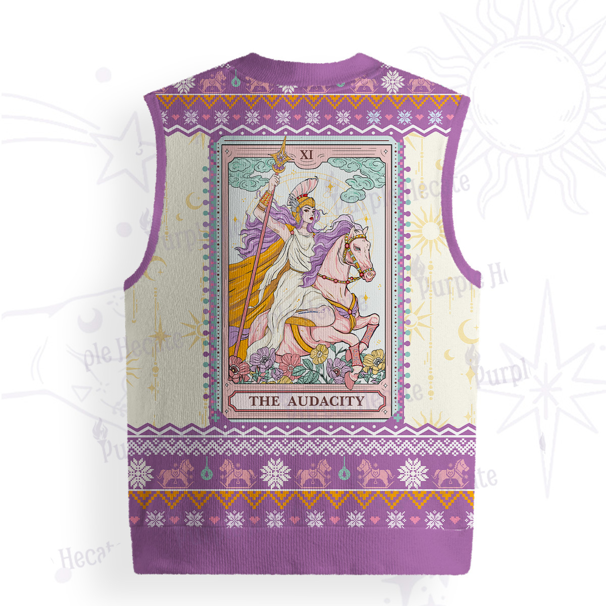 Purplehecate The Audacity Tarot Card Ugly Sweater Vest