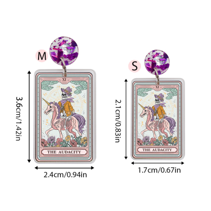 Purplehecate The Audacity Tarot Card Acrylic Earrings