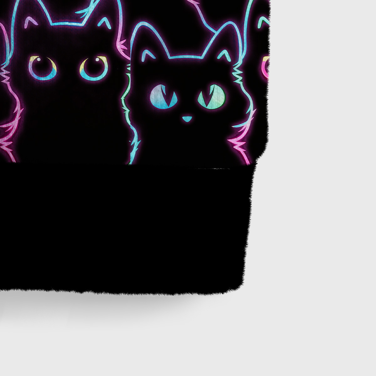 Purplehecate Neon Glow Stacked Cats Ugly Sweater Vest