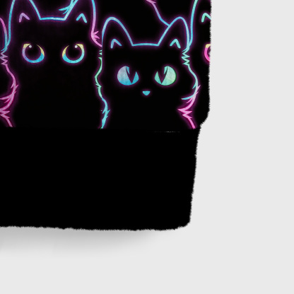 Purplehecate Neon Glow Stacked Cats Ugly Sweater Vest