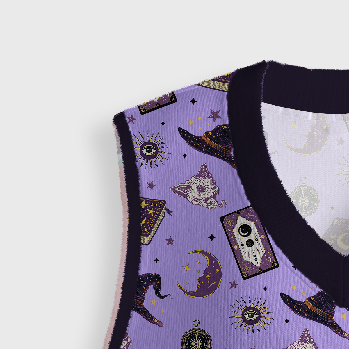 Purplehecate Midnight Witch Tarot Ugly Sweater Vest