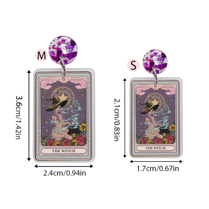 Purplehecate The Witch Tarot Acrylic Earrings