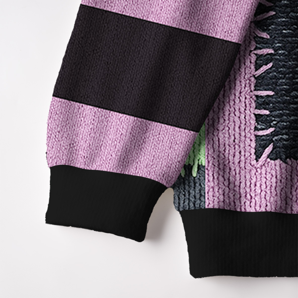 Purplehecate Monster Black Cat Fuzzy Ugly Christmas Sweatshirt