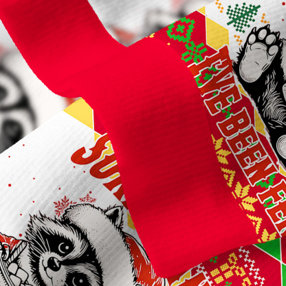 Purplehecate Sorry Santa I've Been Feral Christmas Fuzzy Ugly Christmas Sweatshirt