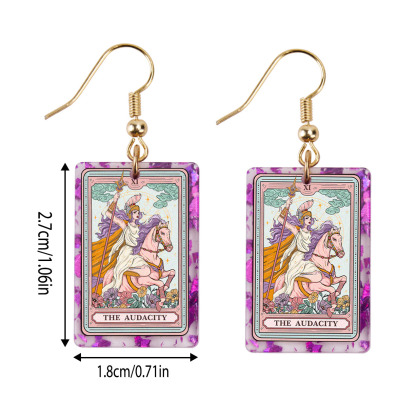 Purplehecate The Audacity Tarot Card Purple fragments Acrylic Earrings
