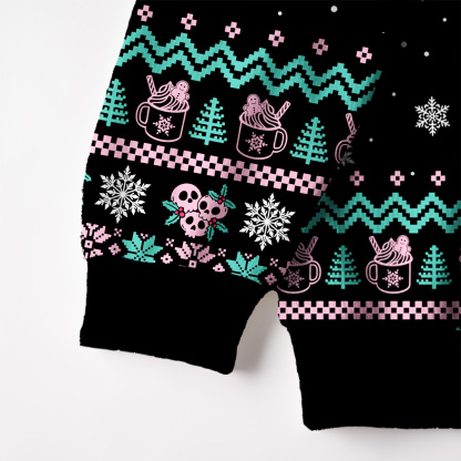 Purplehecate Everything Is Fine Christmas Fuzzy Ugly Christmas Sweatshirt