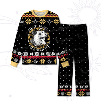 Purplehecate First Of All I'm A Delightful Opossum Christmas Pajamas