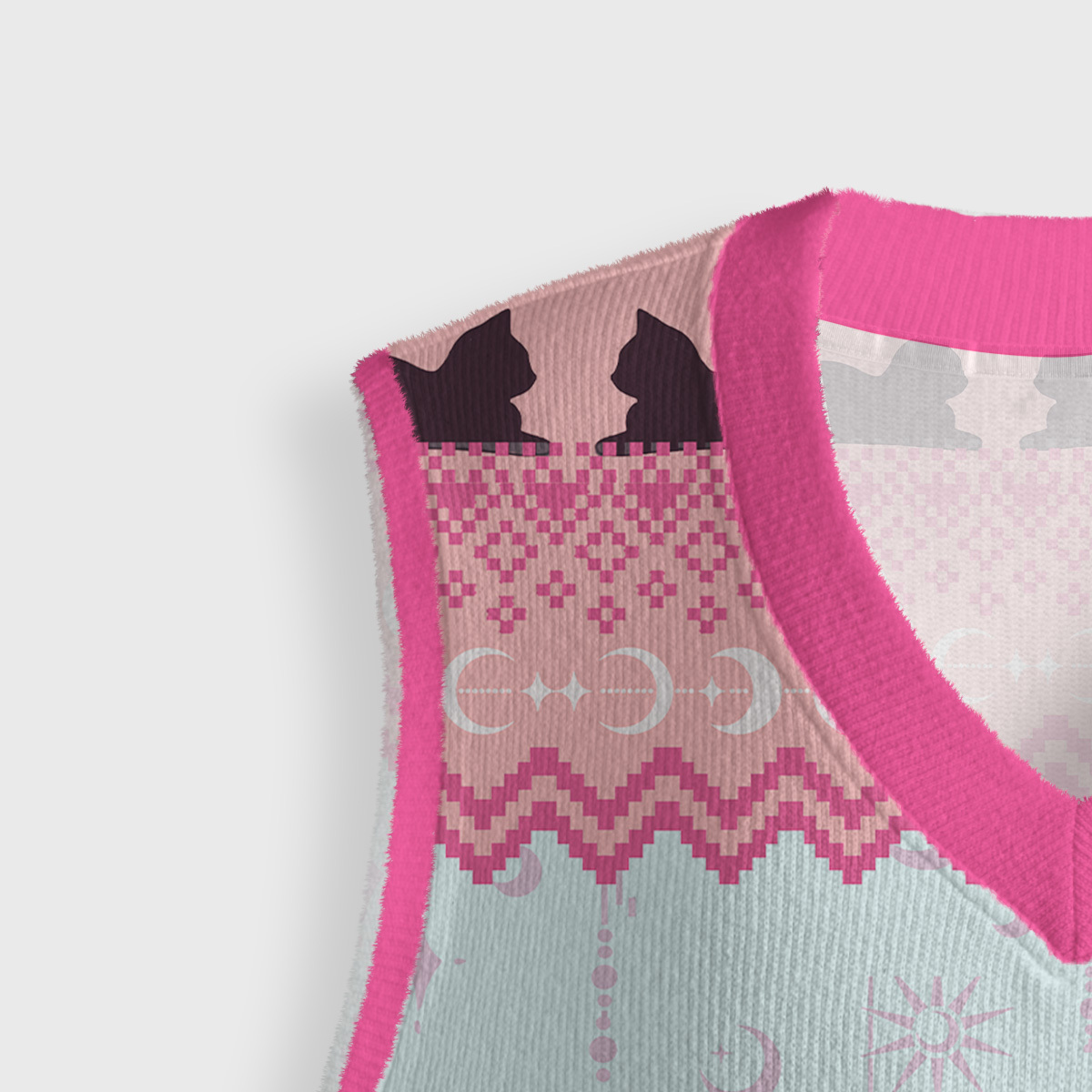 Purplehecate The Beans Cat Tarot Ugly Sweater Vest