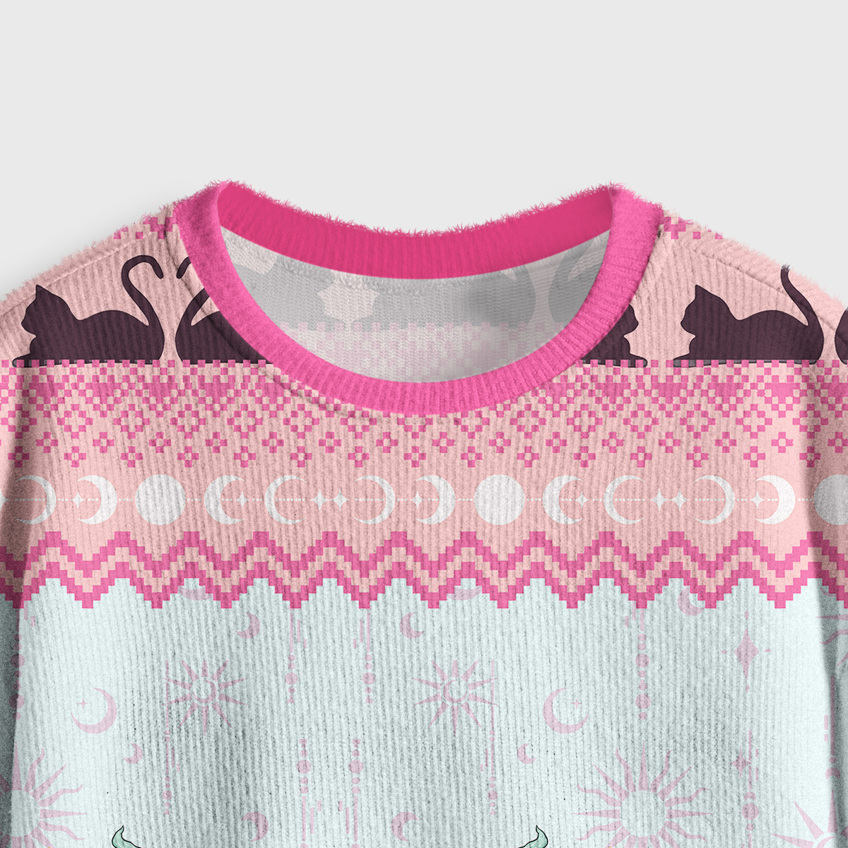 Purplehecate The Beans Cat Tarot Crop Fuzzy Ugly Sweatshirt