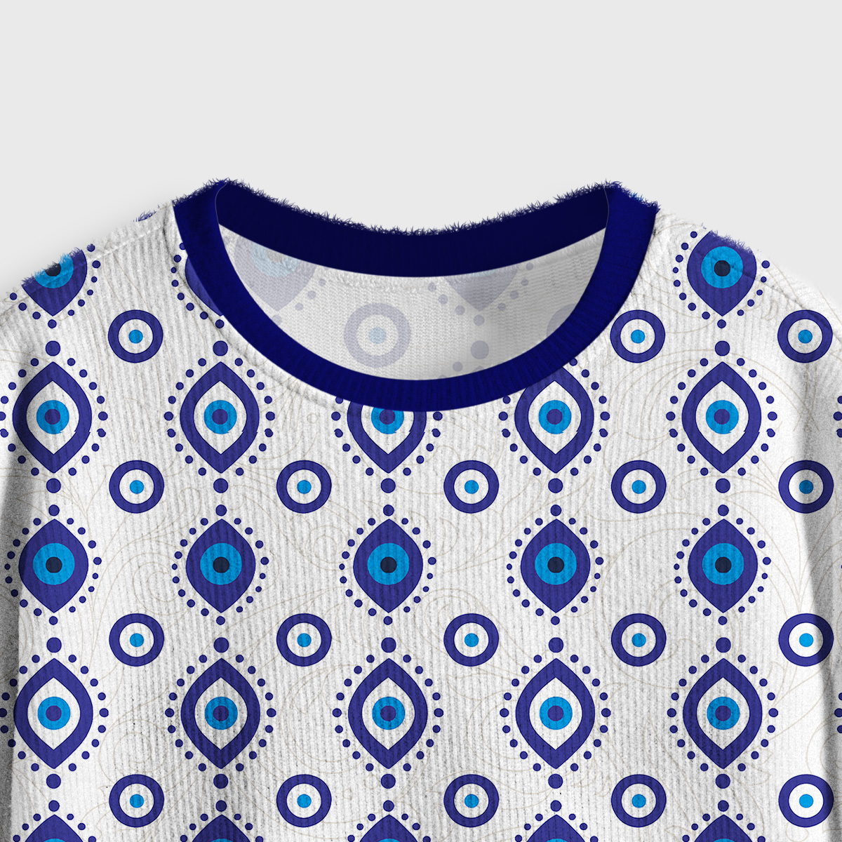 Purplehecate Evil Eye Protection Crop Fuzzy Ugly Sweatshirt