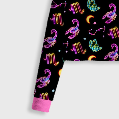 Purplehecate Scorpio Spirit Zodiac Crop Fuzzy Ugly Sweatshirt