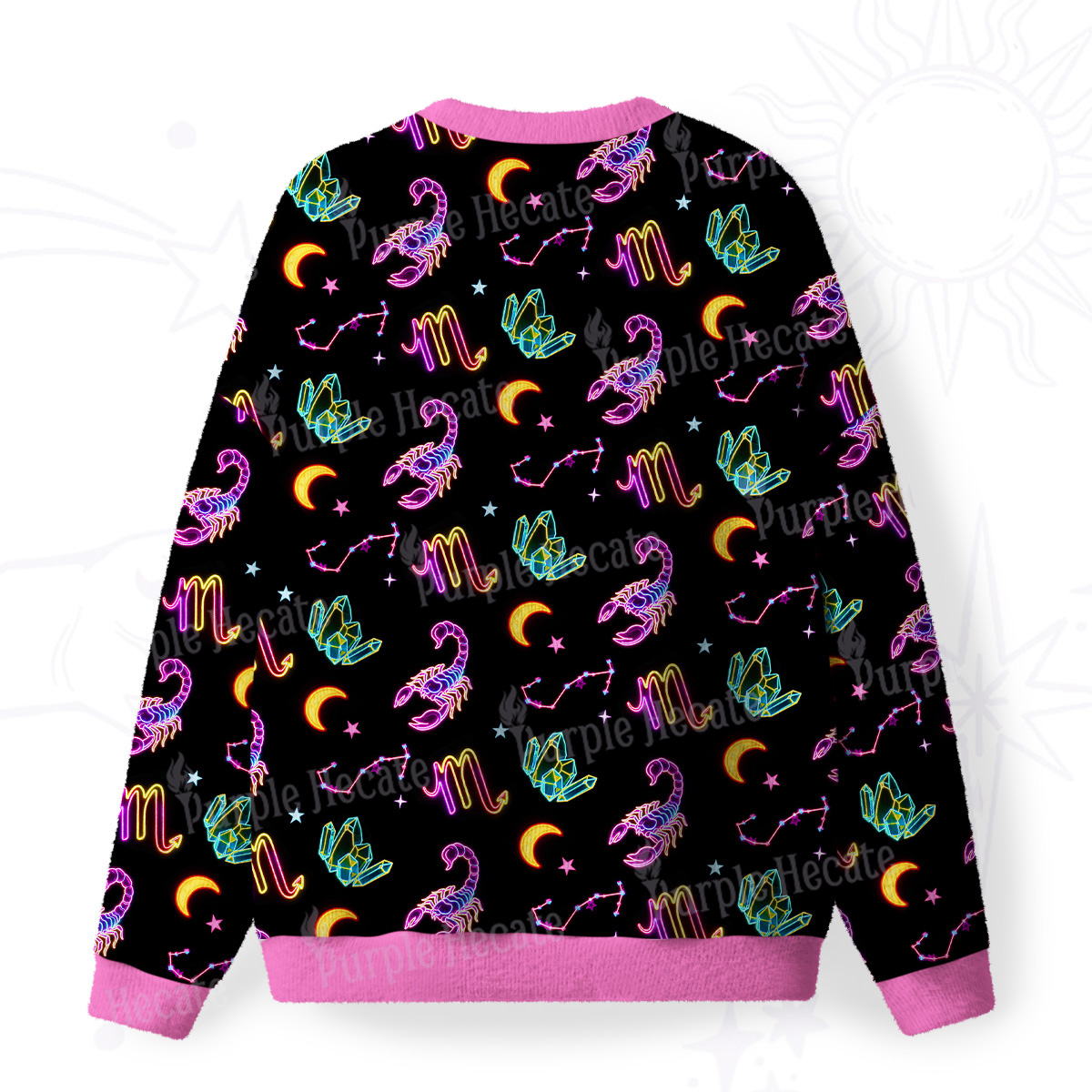 Purplehecate Scorpio Spirit Zodiac Fuzzy Ugly Sweatshirt
