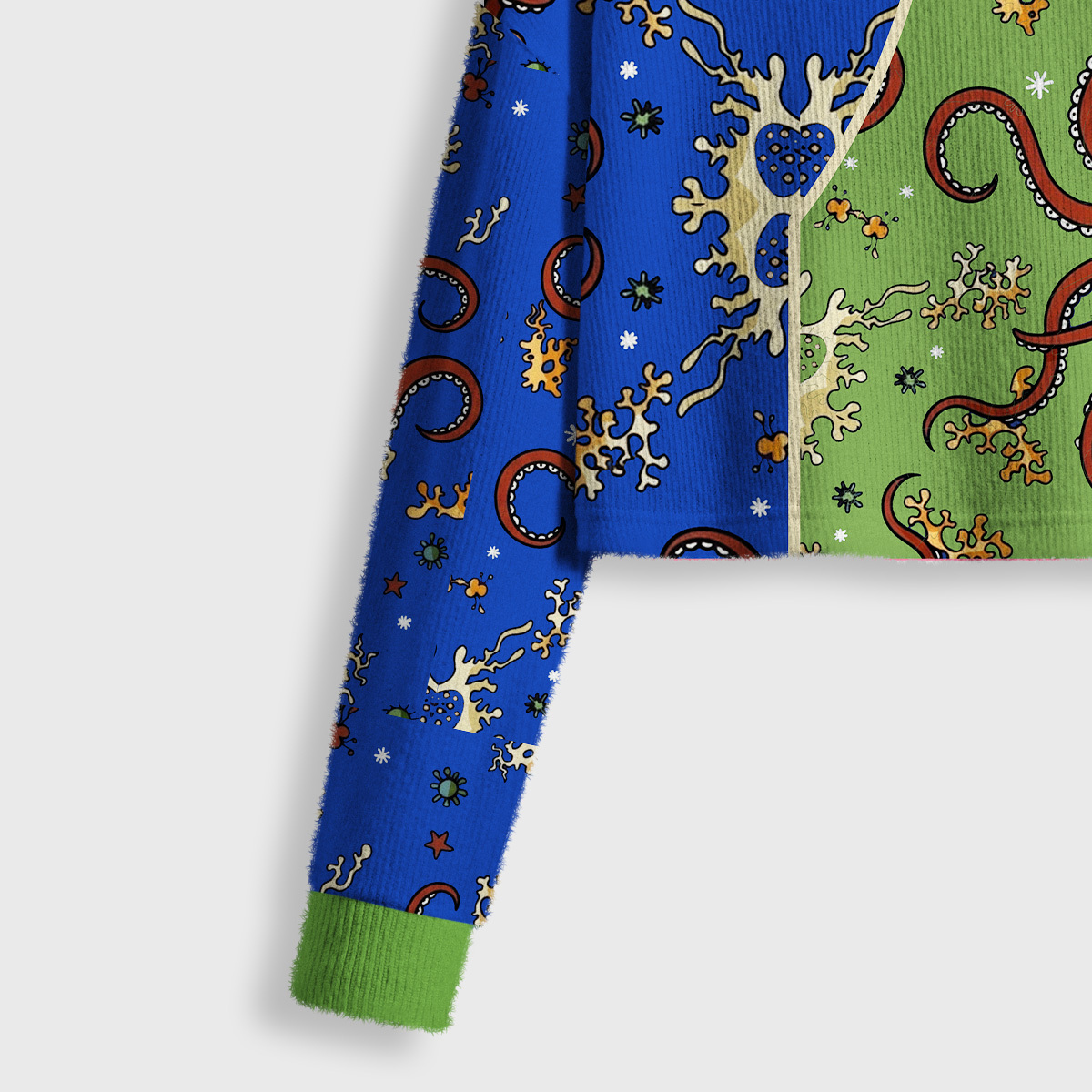 Purplehecate Deep Sea Dreamer Crop Fuzzy Ugly Sweatshirt