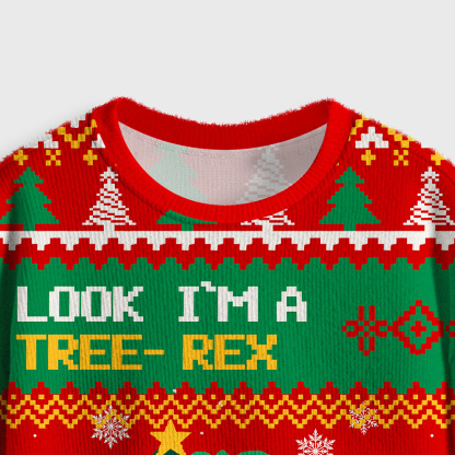 Purplehecate Look Tree I'm A T-Rex Crop Fuzzy Ugly Sweatshirt