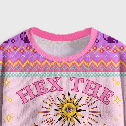 Purplehecate Hex The Patriarchy Witchy Crop Fuzzy Ugly Sweatshirt