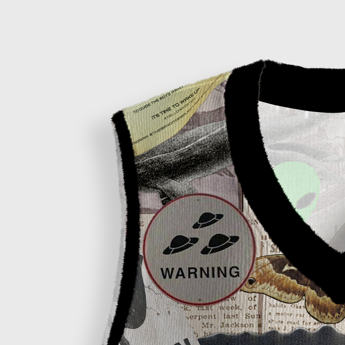 Purplehecate Cryptid Warning Collage Ugly Sweater Vest