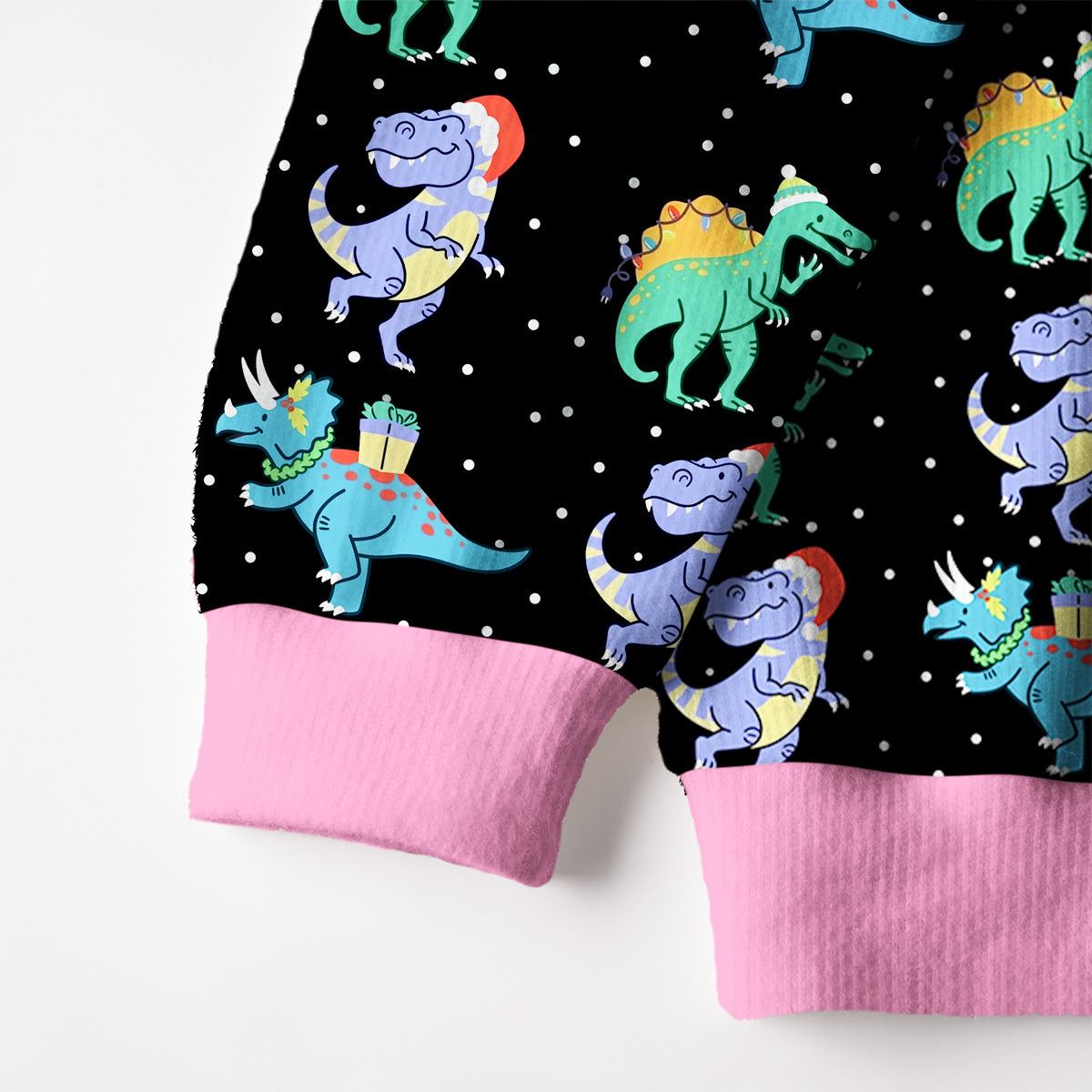 Purplehecate Funny Christmas Dinosaurs Fuzzy Ugly Christmas Sweatshirt