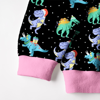 Purplehecate Funny Christmas Dinosaurs Fuzzy Ugly Christmas Sweatshirt