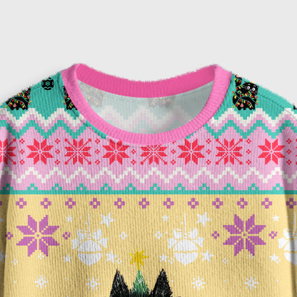 Purplehecate Funny Black Cat in Tree Crop Fuzzy Ugly Sweatshirt