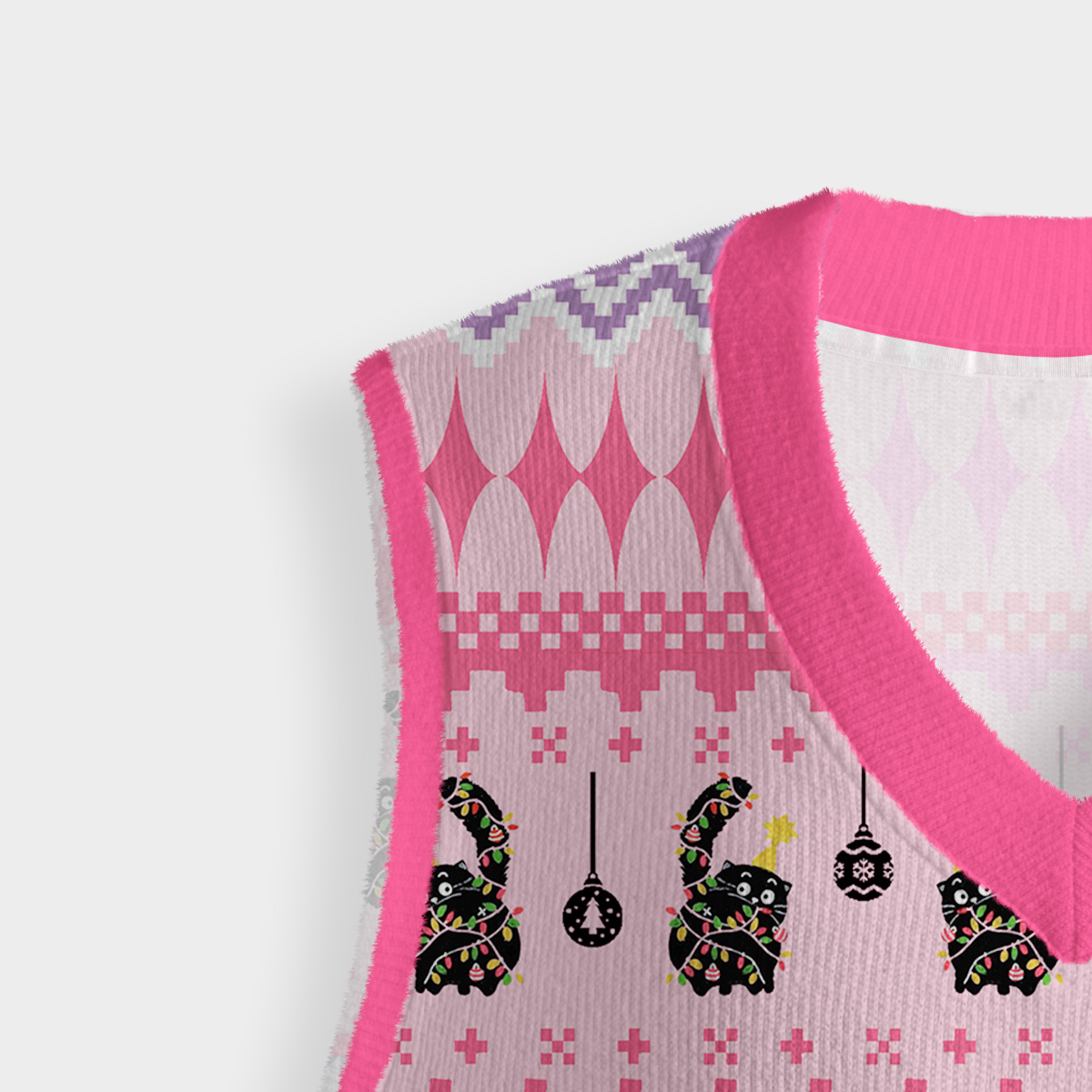 Purplehecate Funny Black Cat in Tree Ugly Sweater Vest