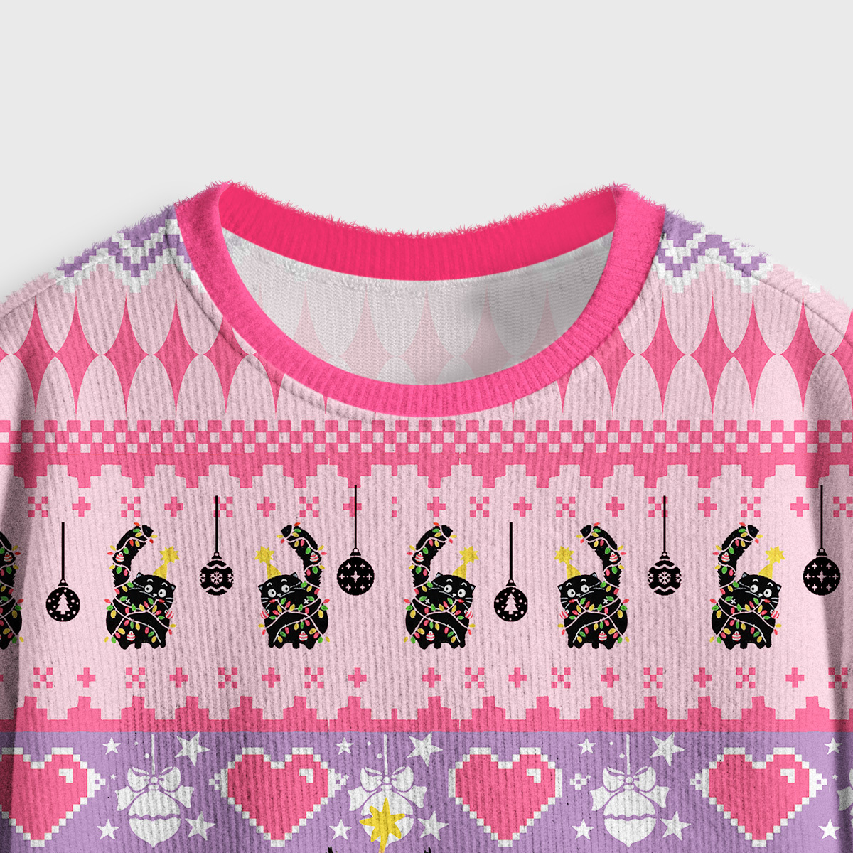 Purplehecate Funny Black Cat in Tree Crop Fuzzy Ugly Sweatshirt