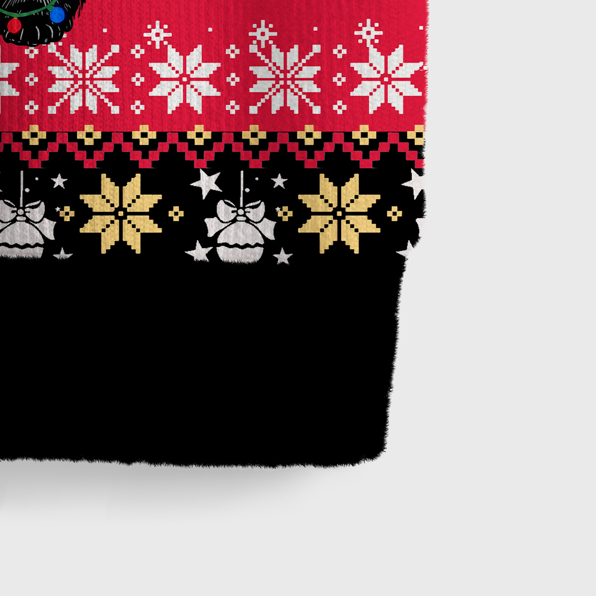 Purplehecate Black Cat in Christmas Lights Ugly Sweater Vest