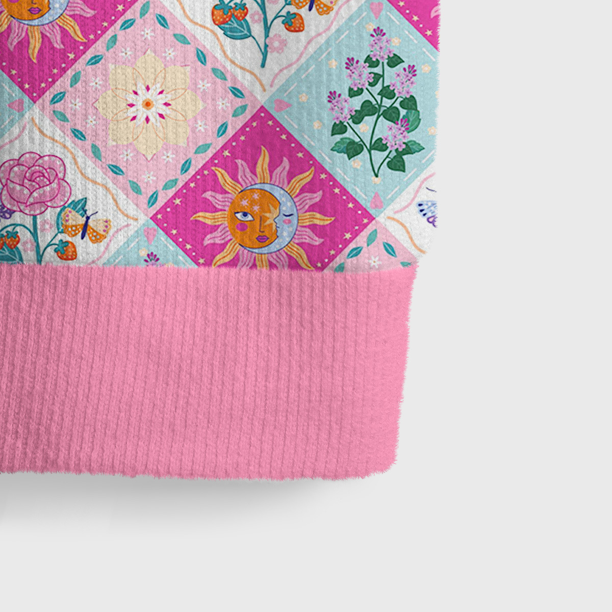 Purplehecate Celestial Sun & Moon Patchwork Ugly Sweater Vest