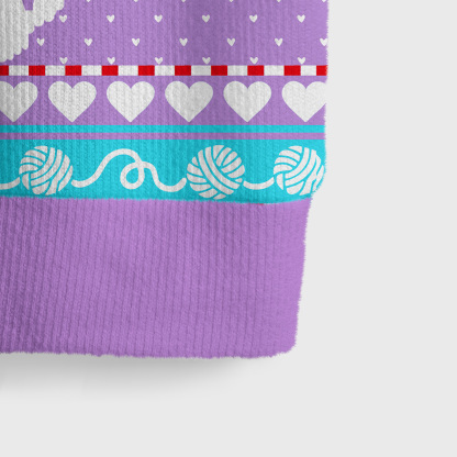 Purplehecate Whimsical Cat and Yarn Ugly Sweater Vest