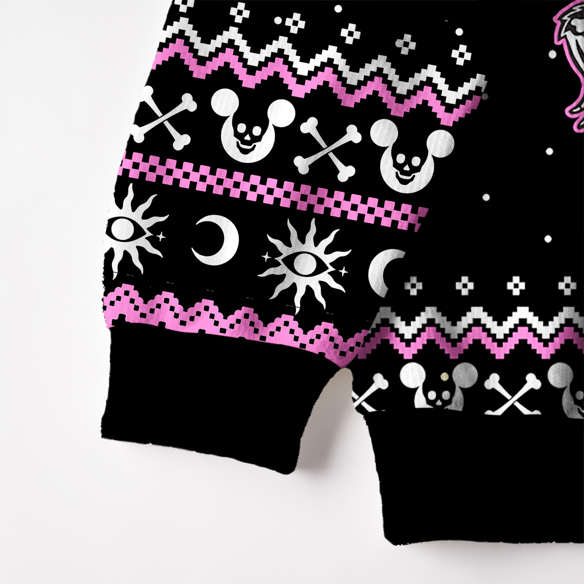 Purplehecate Moonlit Skeleton Rats Fuzzy Ugly Sweatshirt