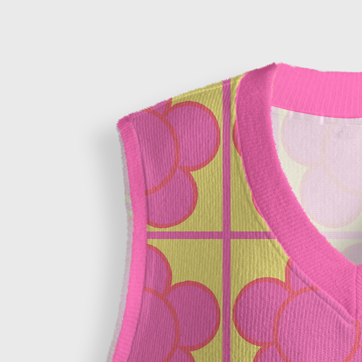 Purplehecate Bubble Flower Checkered Ugly Sweater Vest