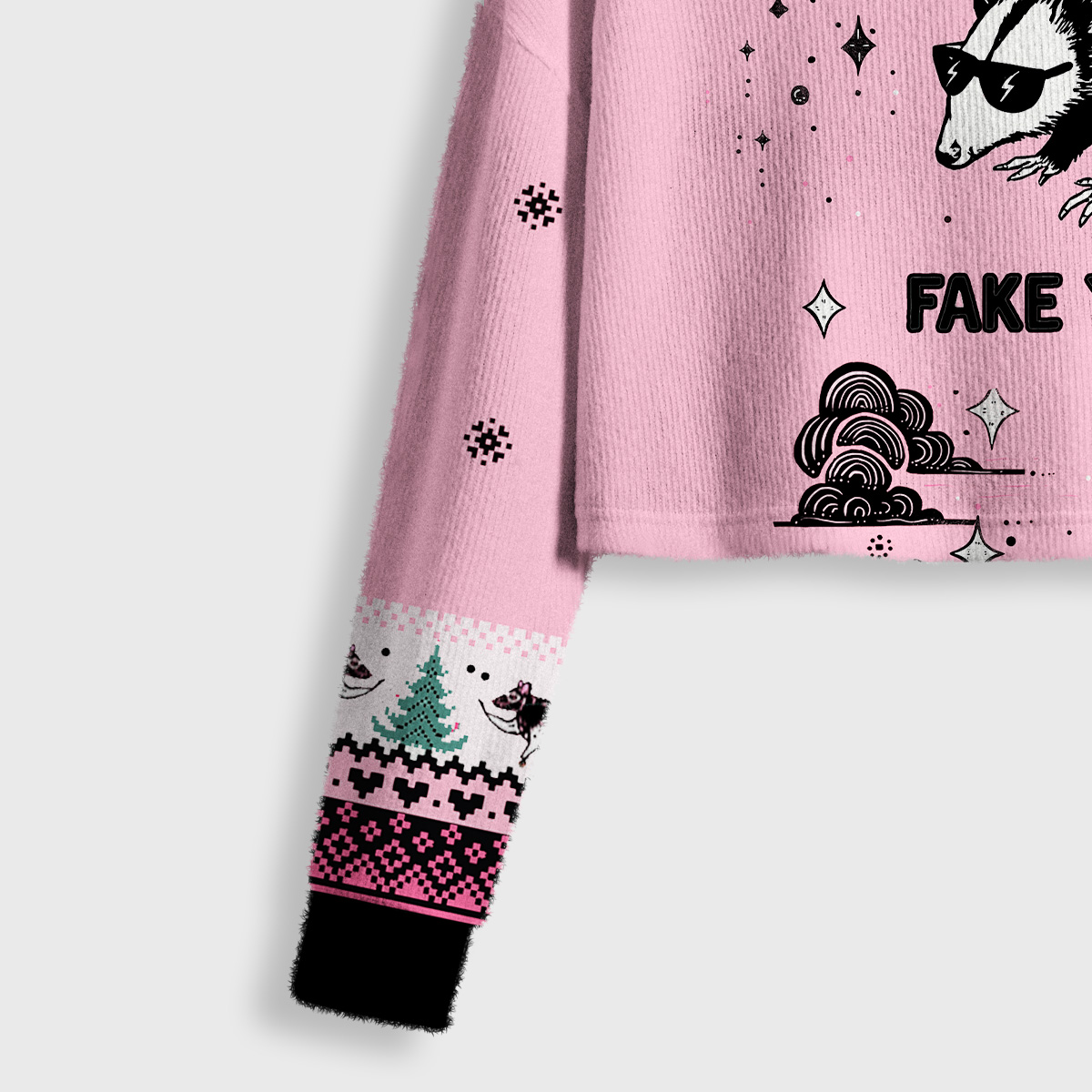 Purplehecate Live Weird Fake Your Death Crop Fuzzy Ugly Sweatshirt