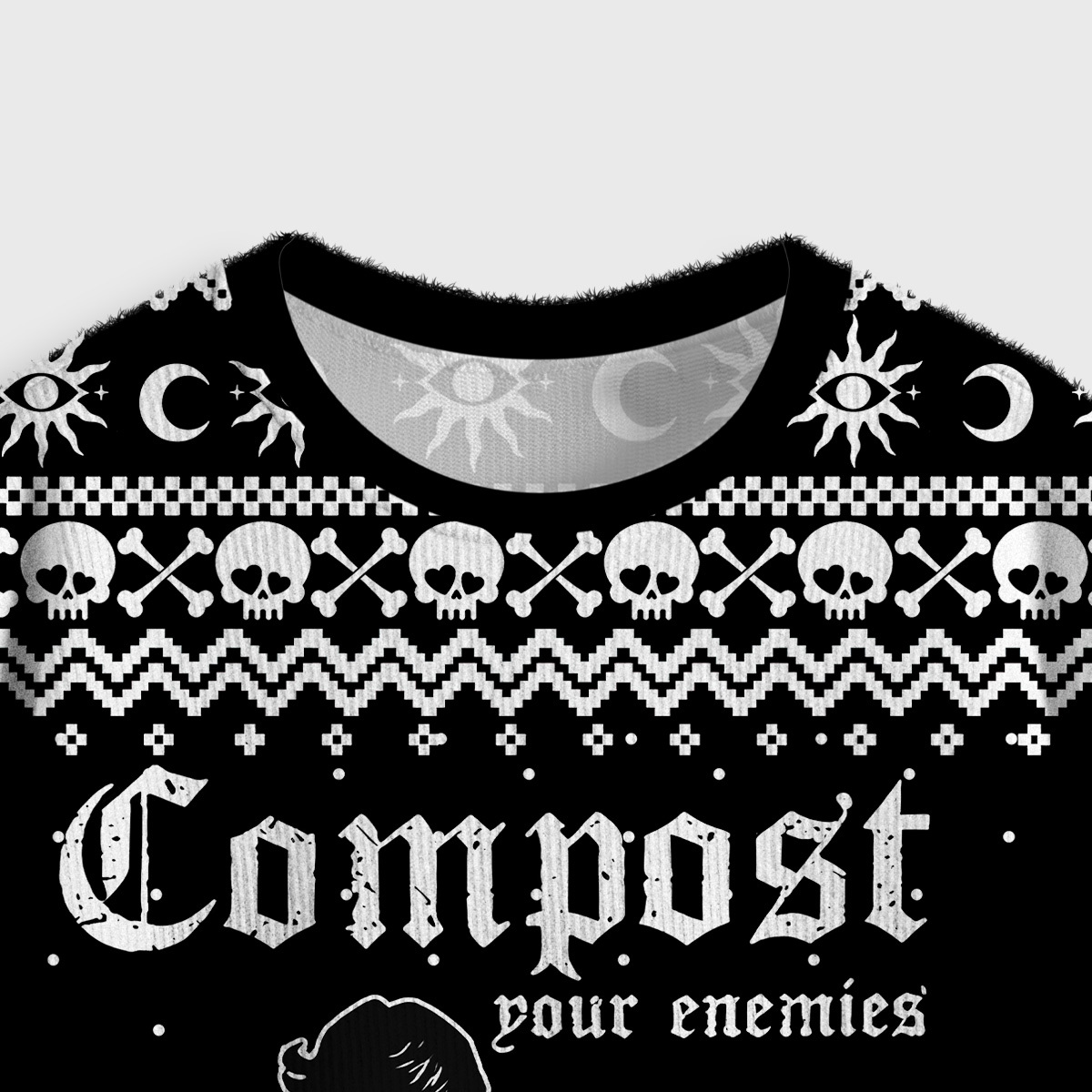 Purplehecate Compost Your Enemies Crop Fuzzy Ugly Sweatshirt