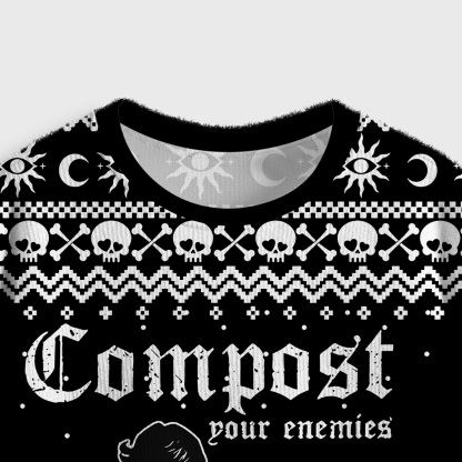 Purplehecate Compost Your Enemies Crop Fuzzy Ugly Sweatshirt