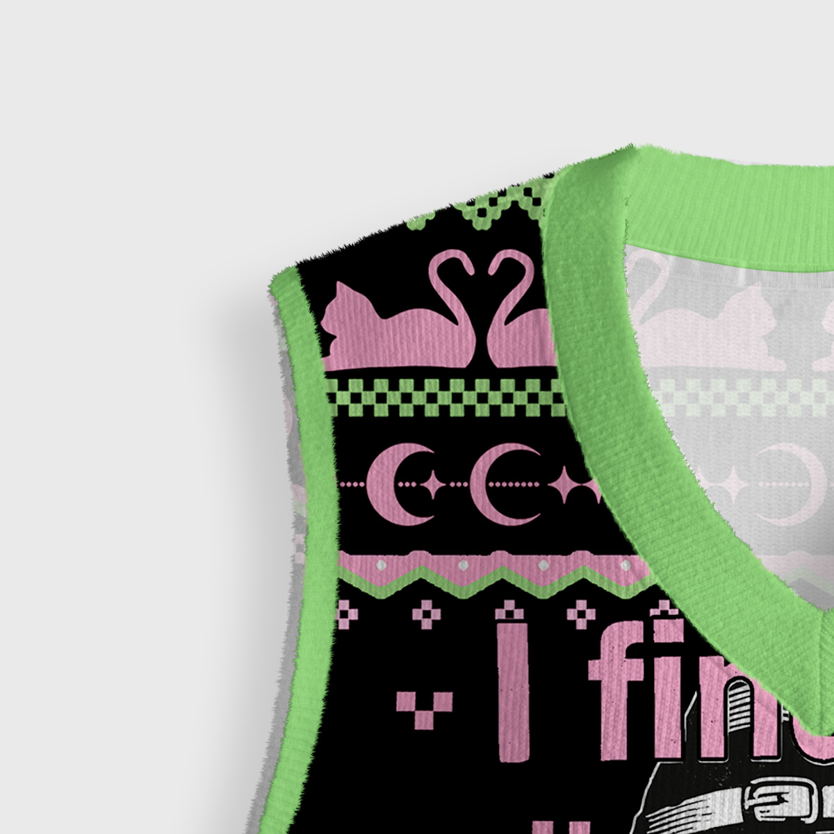Purplehecate I Find Peace With Cats Music Cult Movies Ugly Sweater Vest