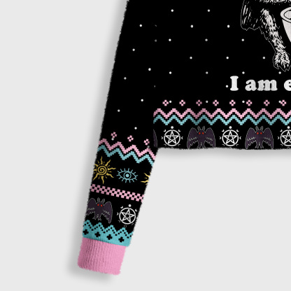 Purplehecate Mothman Eating Soup Crop Fuzzy Ugly Sweatshirt