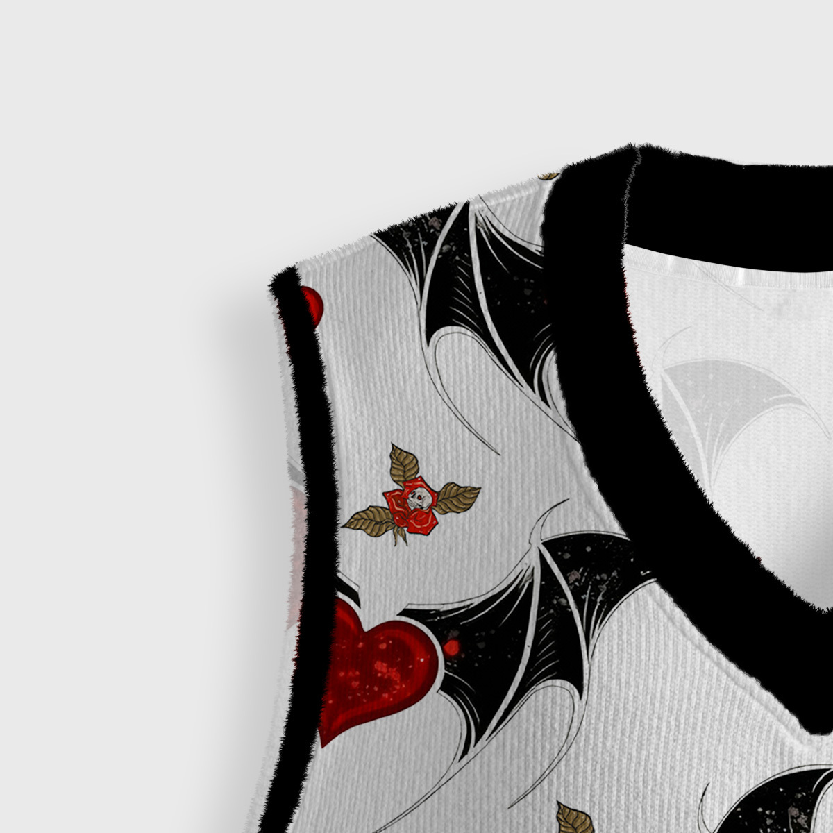 Purplehecate Dark Romance Bat & Heart Ugly Sweater Vest