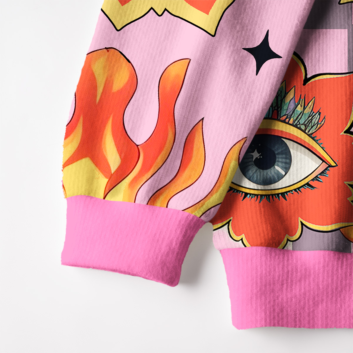 Purplehecate Awakening Flame Fuzzy Ugly Sweatshirt