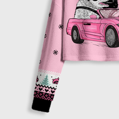 Purplehecate Moonlight Trash Team Crop Fuzzy Ugly Sweatshirt