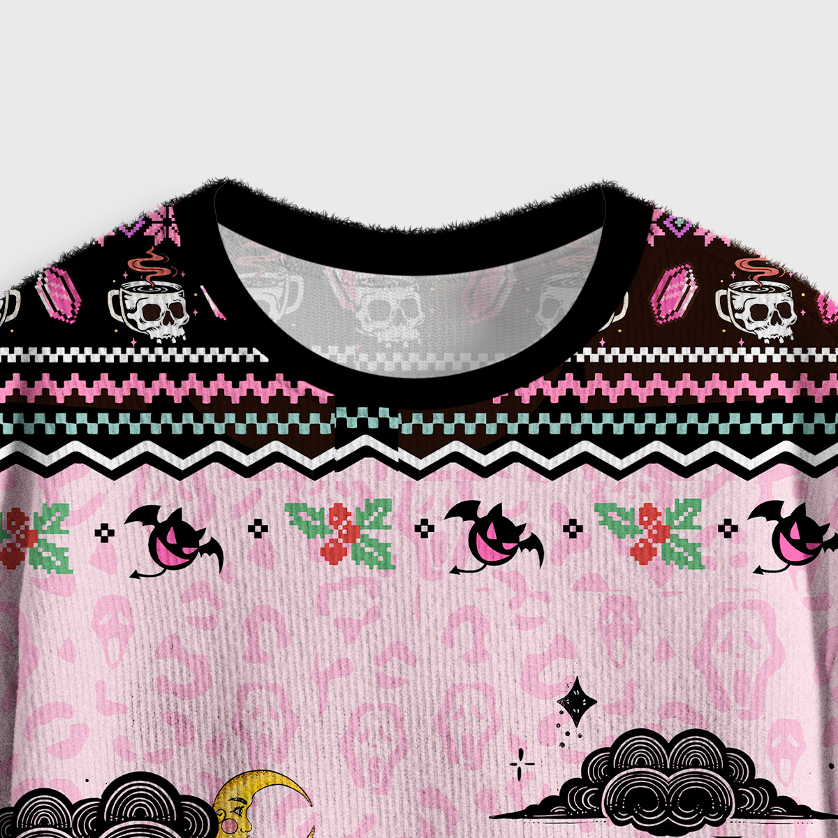 Purplehecate The You Can Learn Latte Art Crop Fuzzy Ugly Sweatshirt