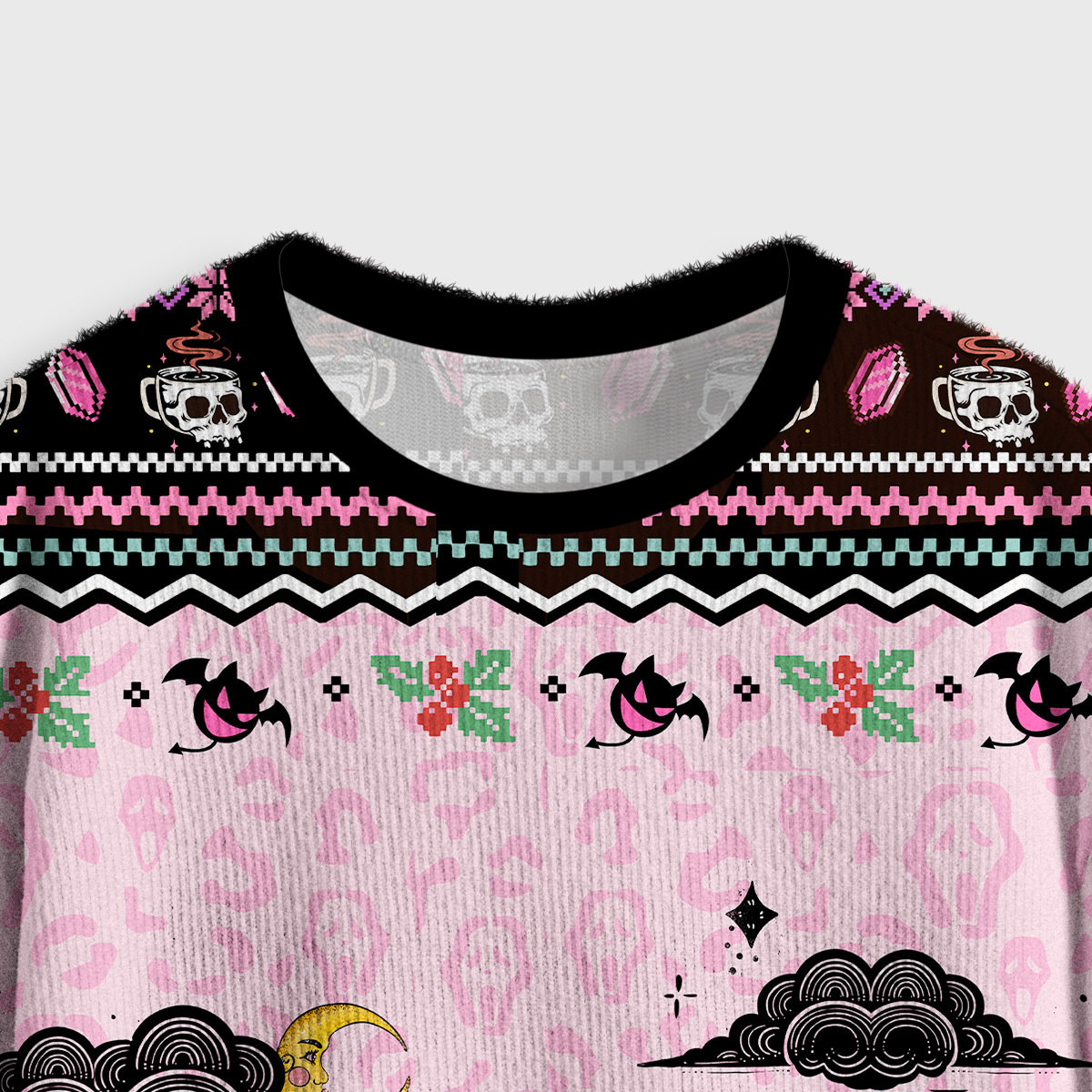 Purplehecate The You Can Learn Latte Art Crop Fuzzy Ugly Sweatshirt