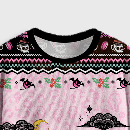 Purplehecate The You Can Learn Latte Art Crop Fuzzy Ugly Sweatshirt