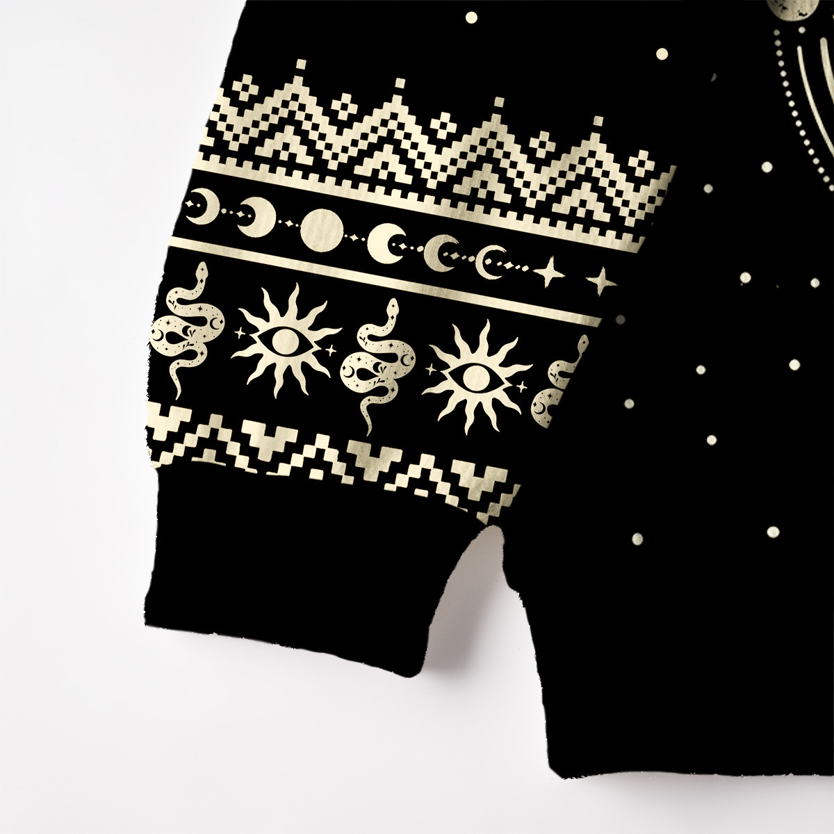 Purplehecate Snake And Moon Phase Comfort Fuzzy Ugly Sweatshirt