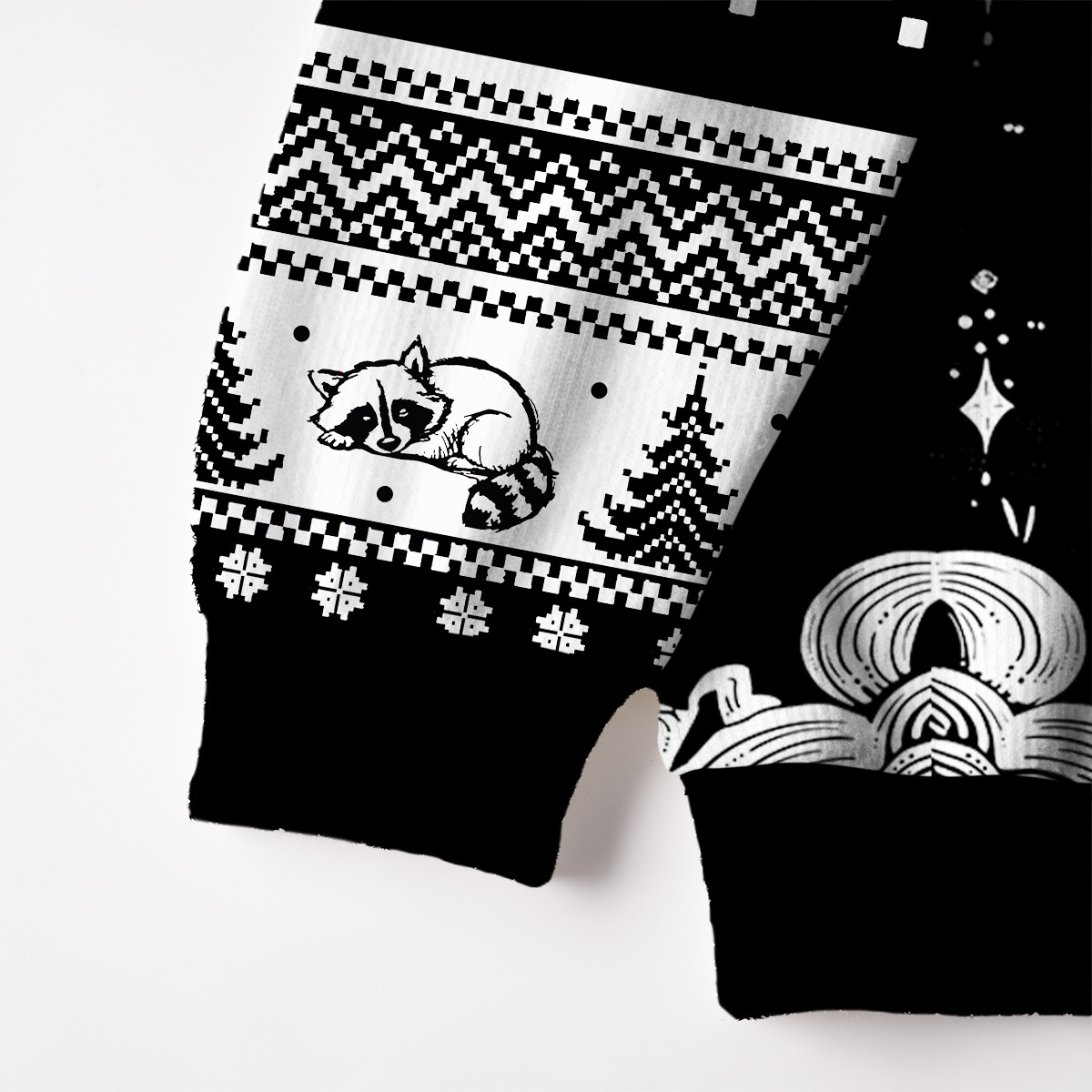 Purplehecate The Team Trash Raccoon & Possum Fuzzy Ugly Sweatshirt