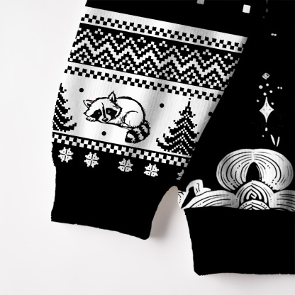 Purplehecate The Team Trash Raccoon & Possum Fuzzy Ugly Sweatshirt